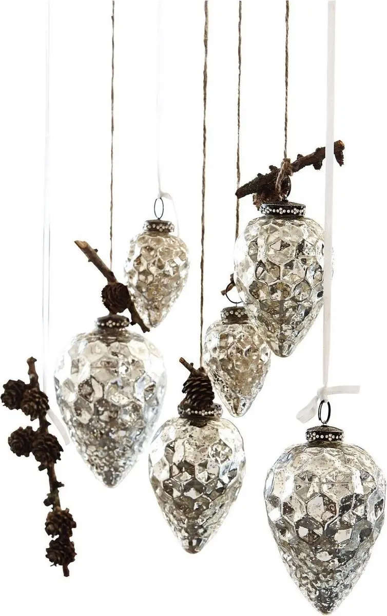 Loberon Kerstversiering Colin Antiekzilver - 6 Stuks - afbeelding 3 van 4
