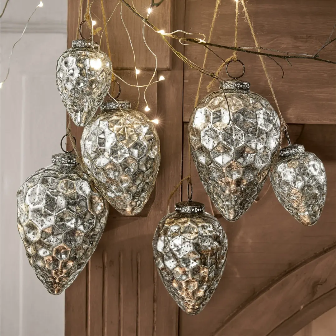 Loberon Kerstversiering Colin Antiekzilver - 6 Stuks - afbeelding 2 van 4