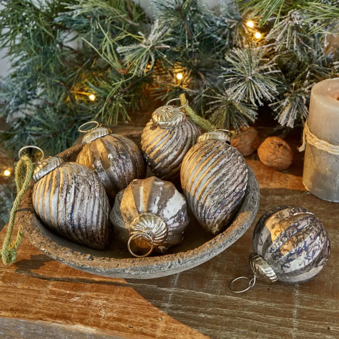 Loberon Kerstversiering Miras Antiekzilver - 6 Stuks - afbeelding 4 van 6