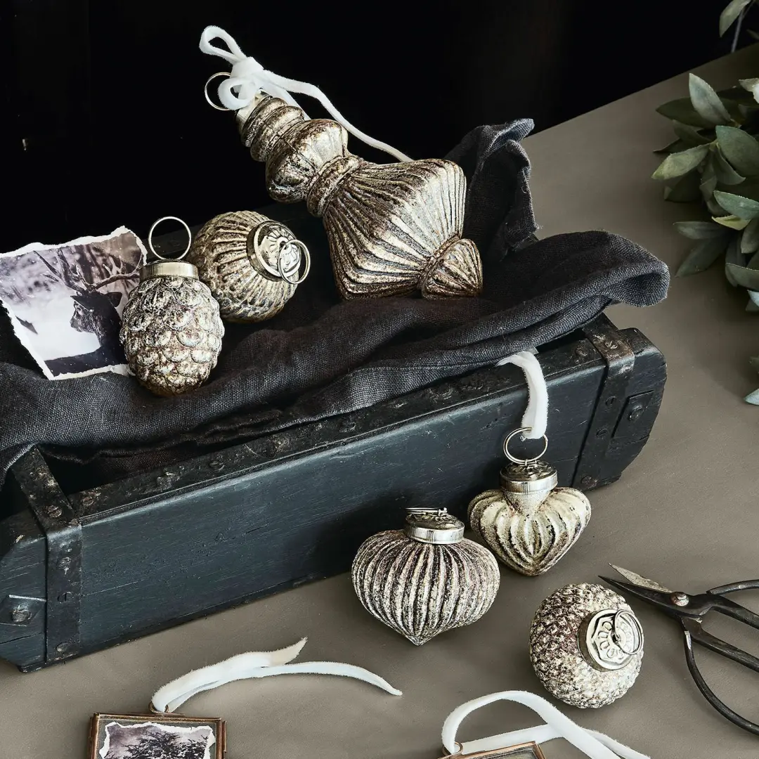 Loberon Ménoire Kerstversiering 6 Stuks - Antiek goud - afbeelding 5 van 5