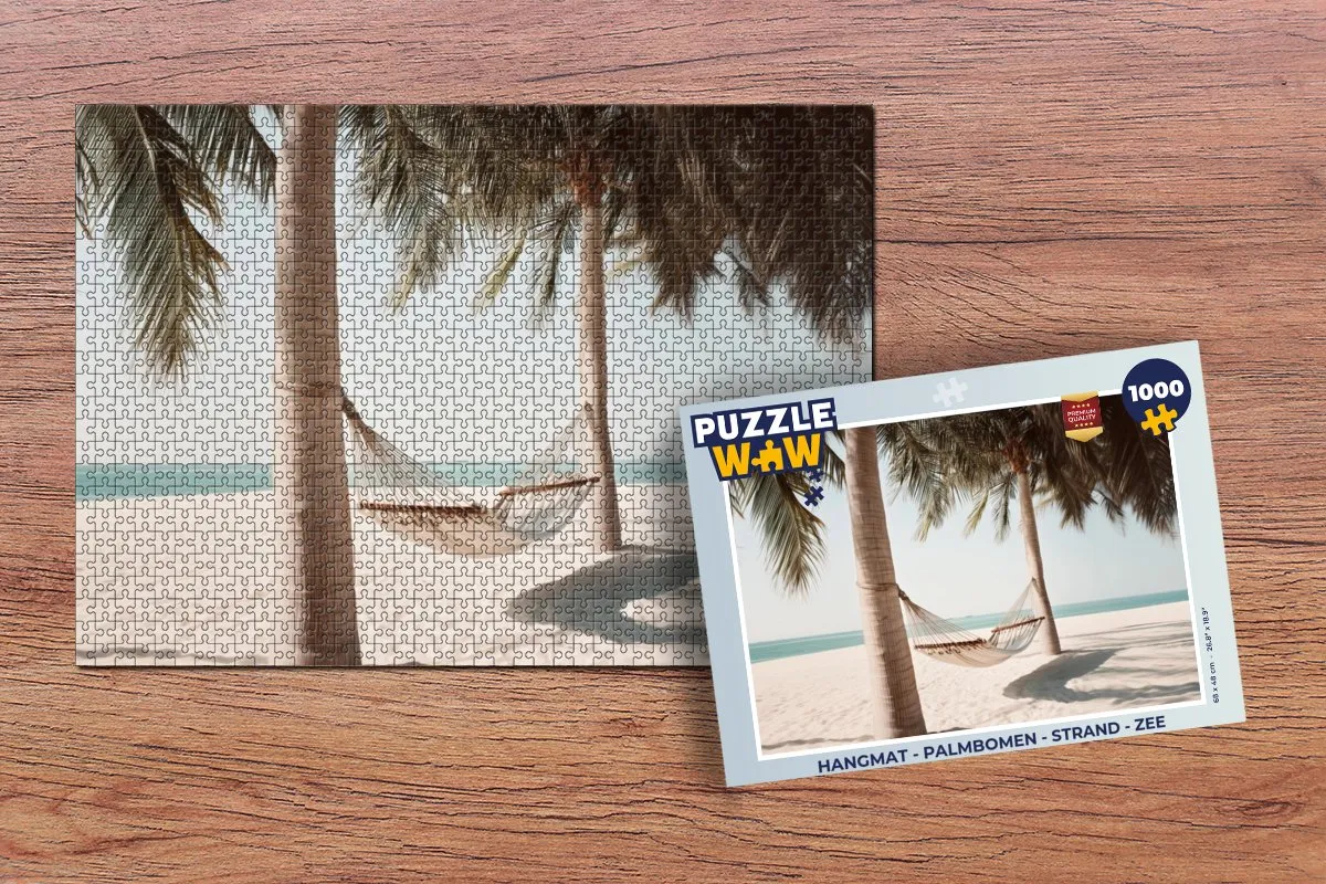 PuzzleWow Hangmat Puzzel 1000 Stuks - Palmbomen & Strand