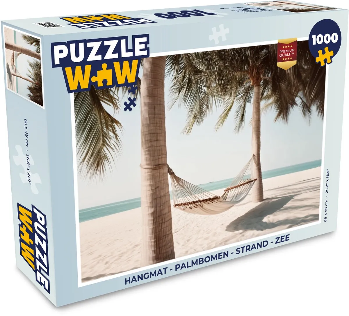 PuzzleWow Hangmat Puzzel 1000 Stuks - Palmbomen & Strand