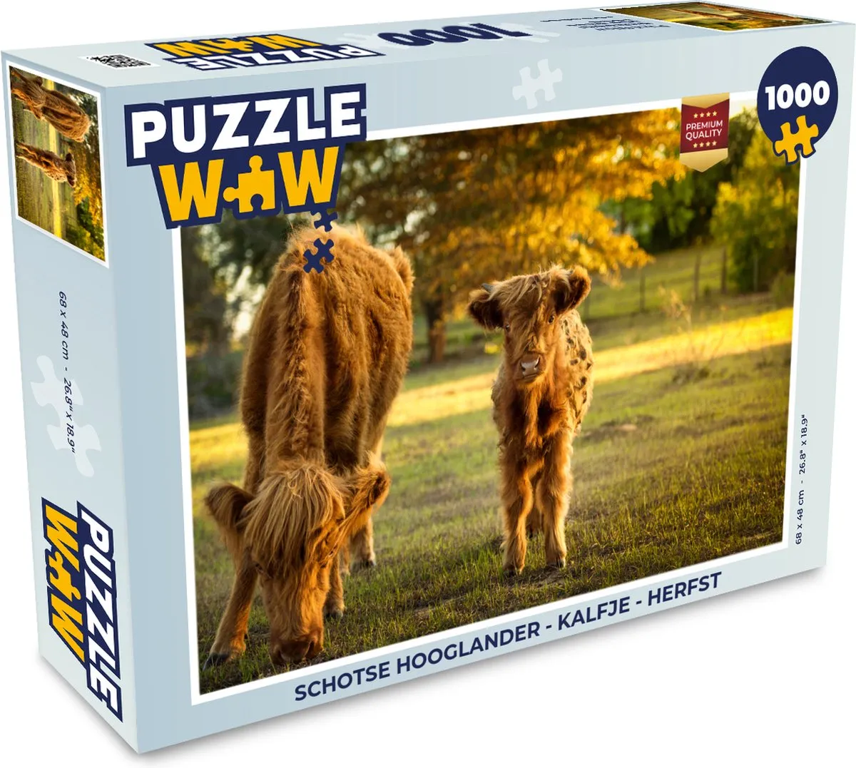 PuzzleWow Schotse Hooglander Legpuzzel 1000 Stuks