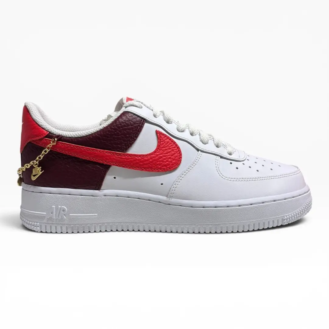Nike Air Force 1 '07 Crimson Gold Charm Sneakers