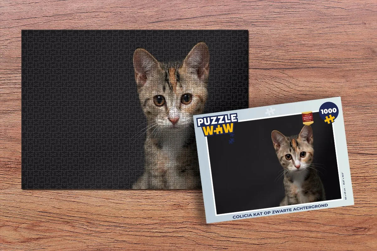 PuzzleWow Kat Portret Legpuzzel 1000 Stuks - Multicolor