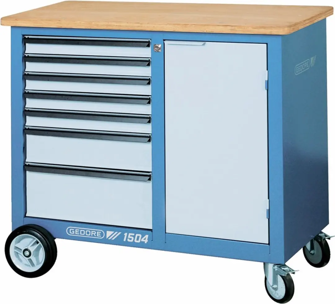 Verrijdbare werkbank 1504-0511, met 7 schuifladen 1100x550x985 GEDORE