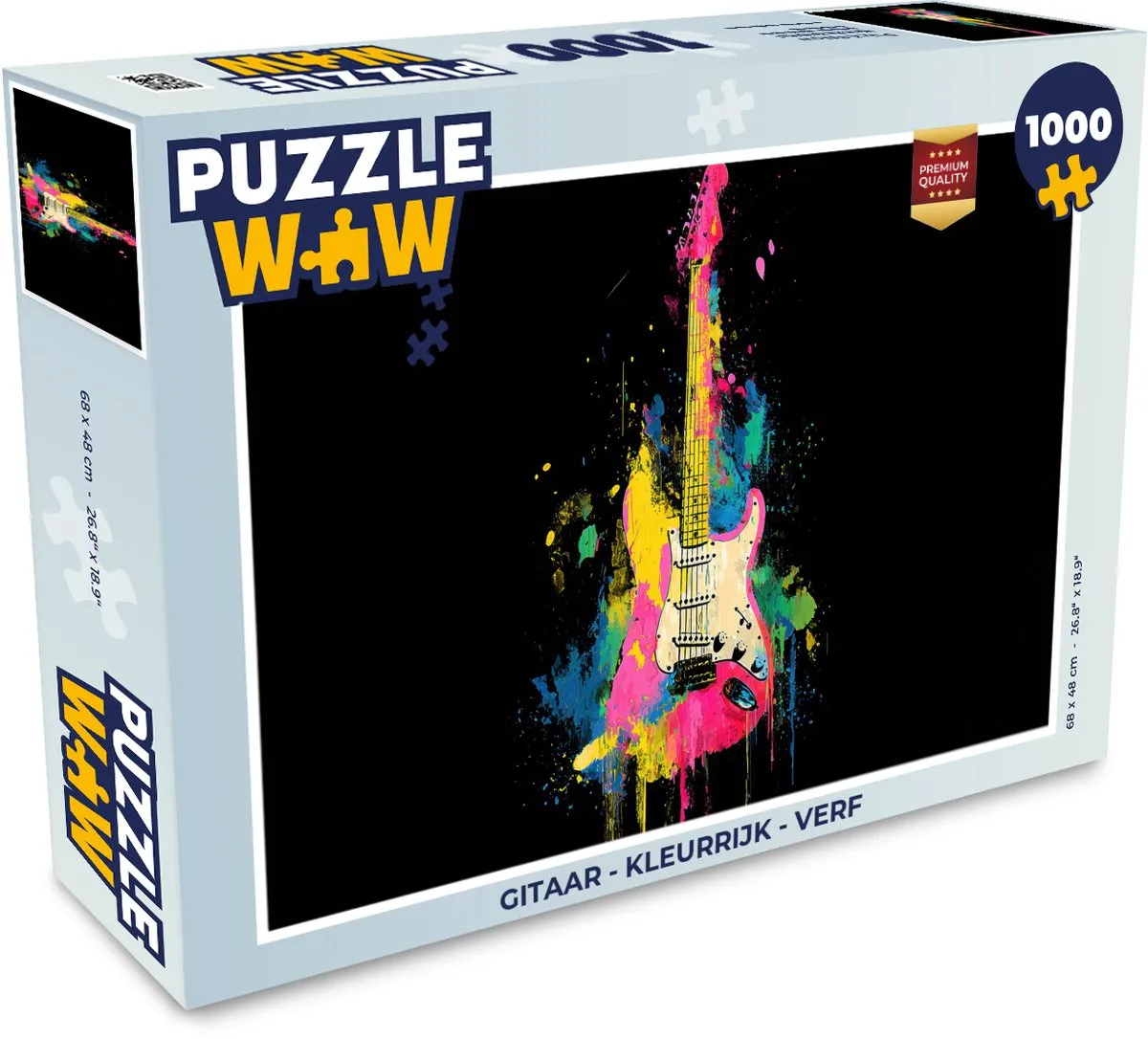 PuzzleWow Gitaar Puzzel 1000 Stuks - Kleurrijk