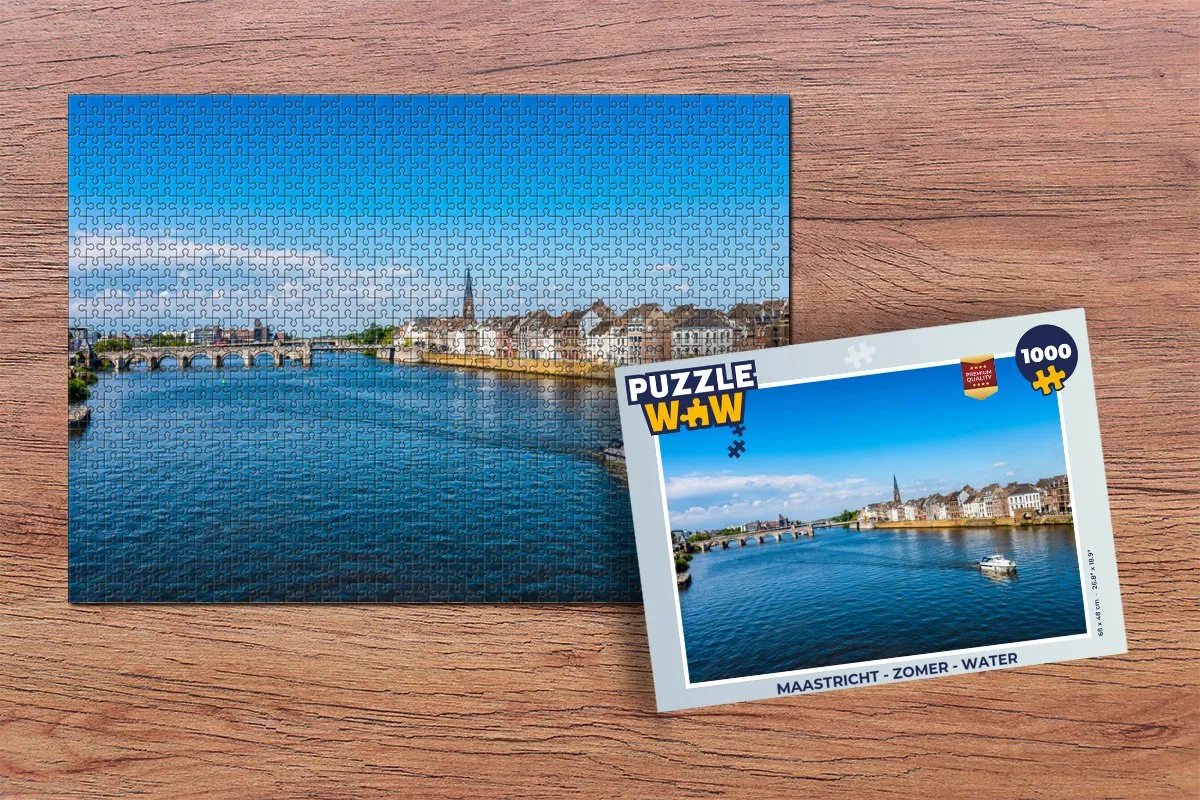 PuzzleWow Maastricht Zomer Water Legpuzzel 1000 Stuks - Multicolor