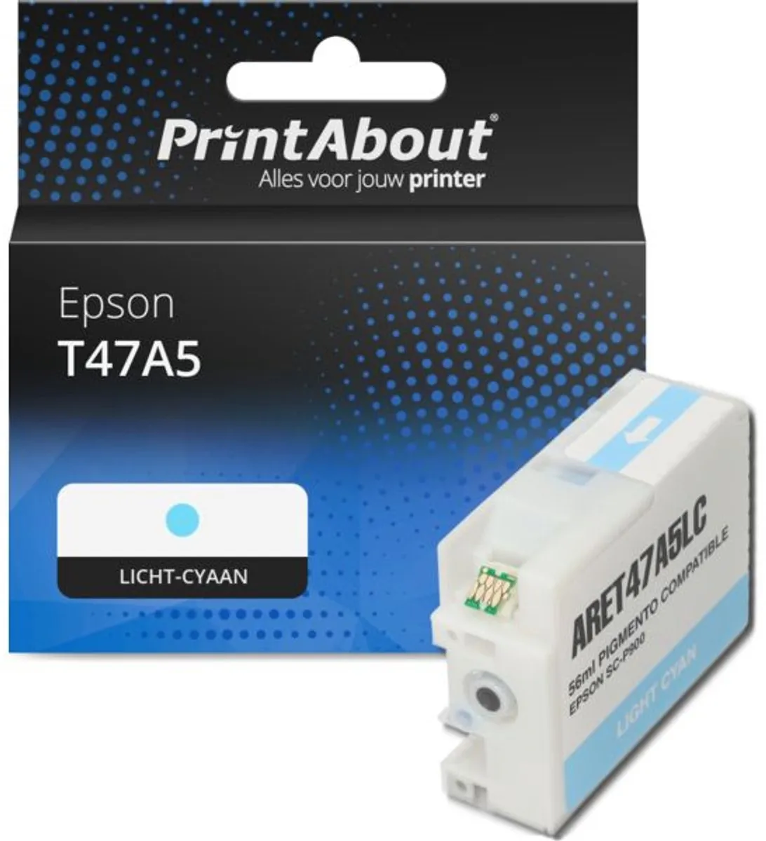 PrintAbout T47A5 Inktcartridge Licht-cyaan 50ml