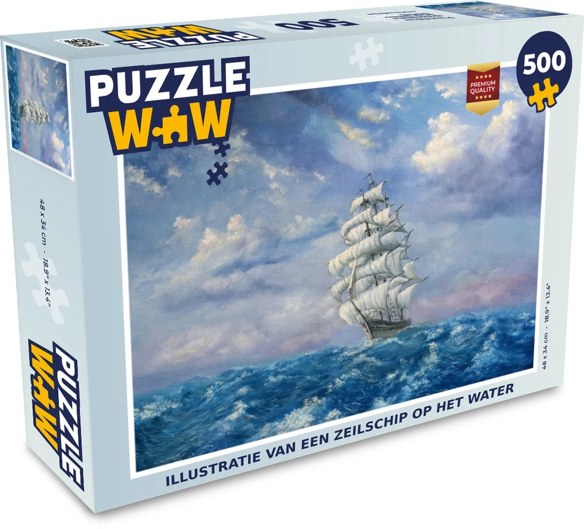 PuzzleWow Zeilschip Legpuzzel 500 Stuks - Multicolor
