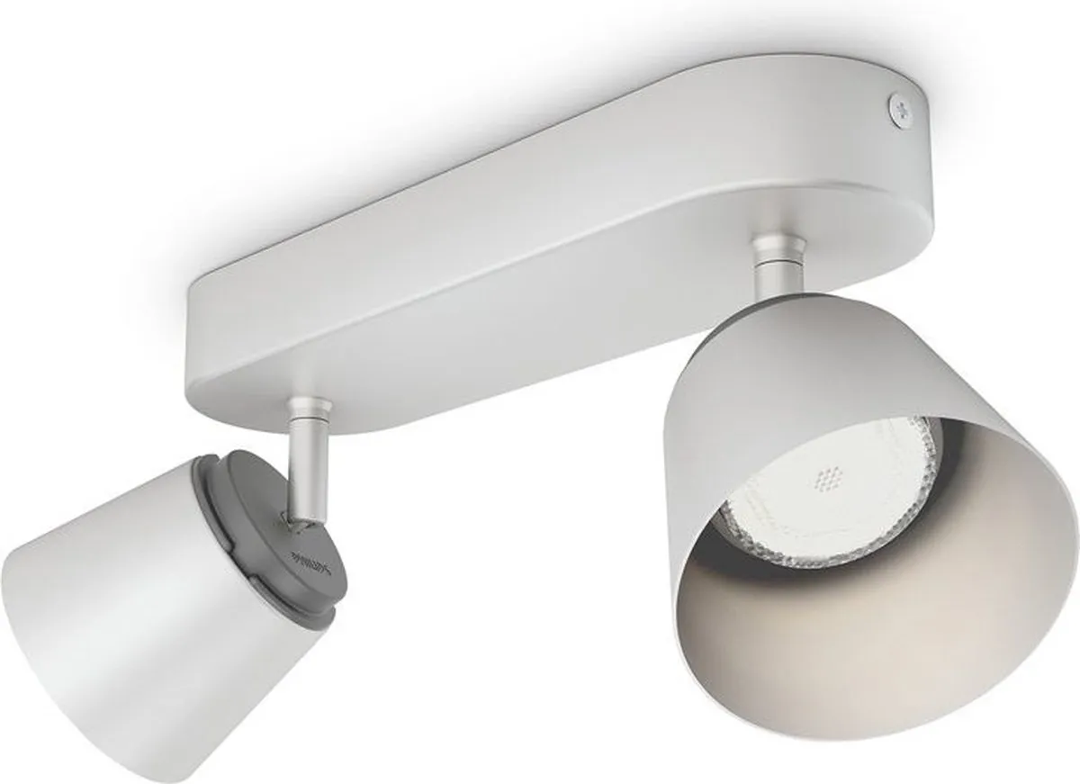 Philips myLiving Dender LED Spot - 1x 4W - Mat chroom & geelkoper - afbeelding 6 van 6