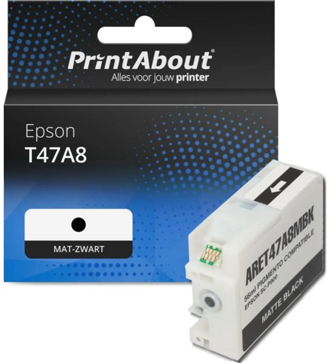 PrintAbout T47A8 Inktcartridge Mat-zwart