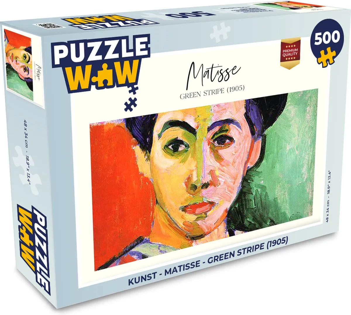 PuzzleWow Matisse Green Stripe Legpuzzel 500 Stuks - Multicolor
