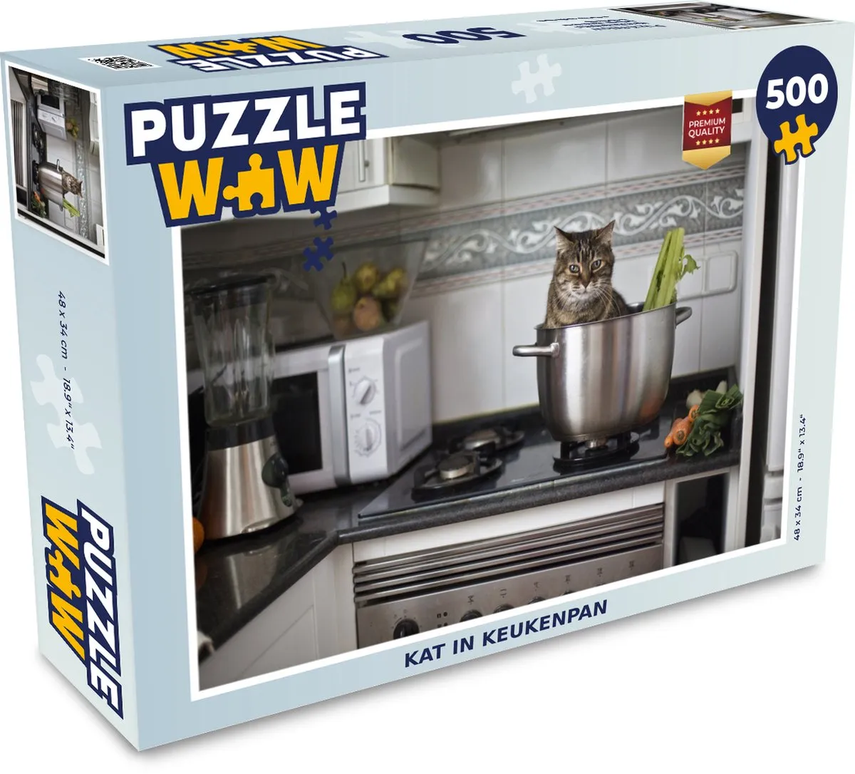 PuzzleWow Kat in de Pan Legpuzzel 500 Stuks