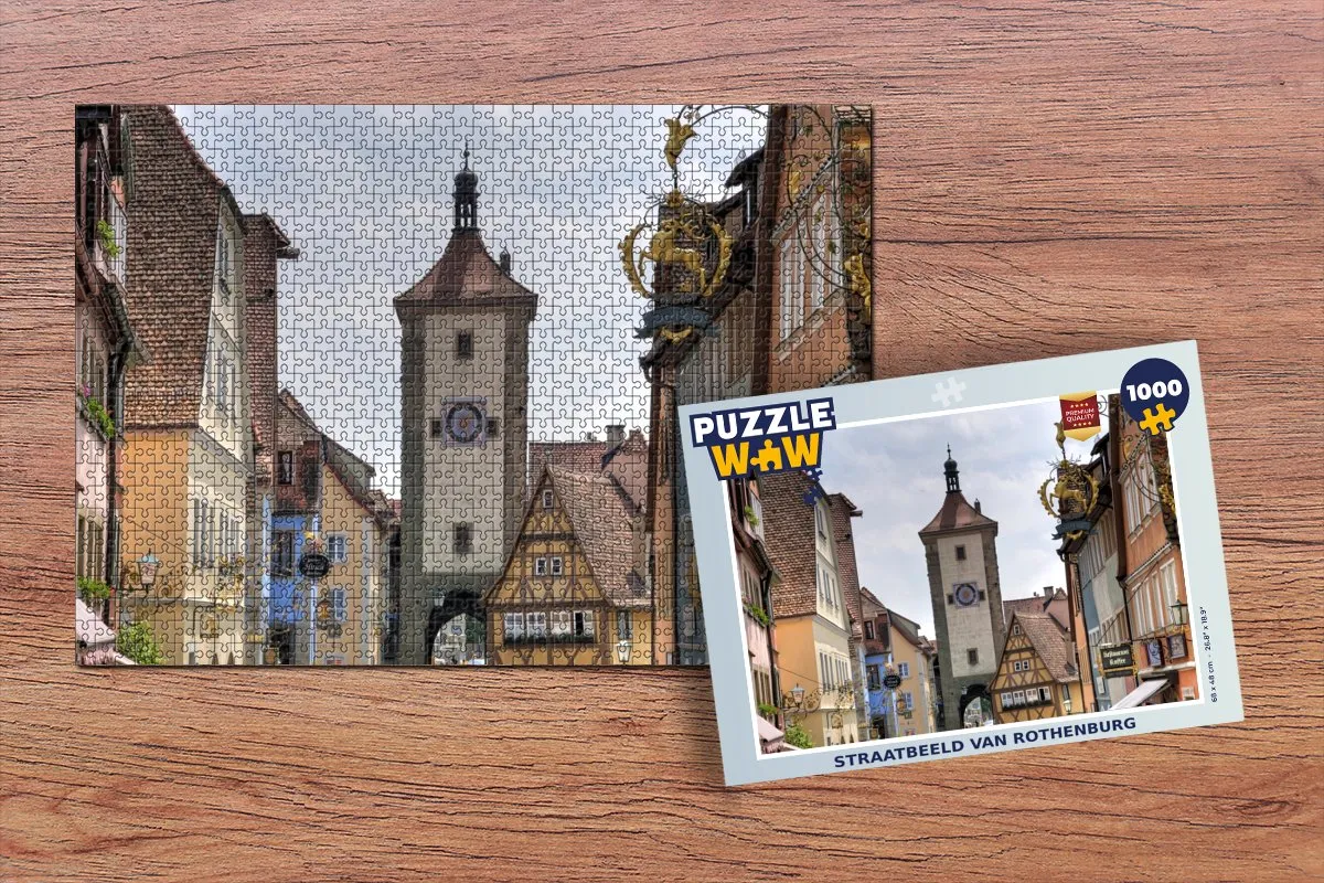 PuzzleWow Straatbeeld van Rothenburg Legpuzzel 1000 Stuks - Multicolor
