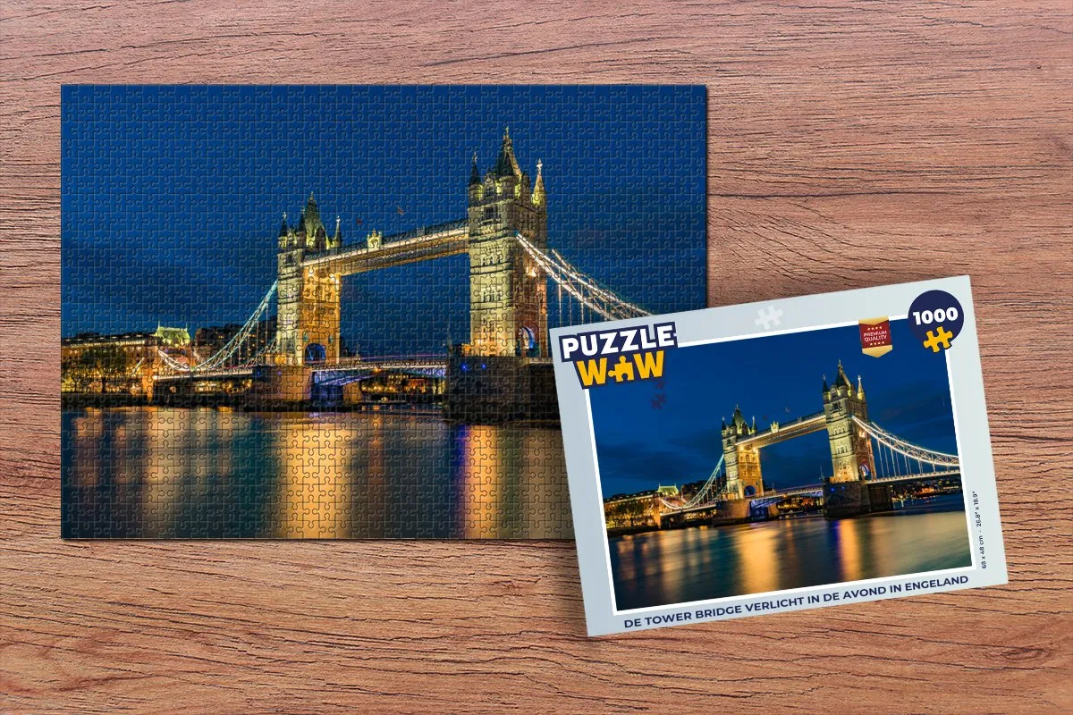 PuzzleWow Legpuzzel Tower Bridge 1000 Stuks - Multicolor