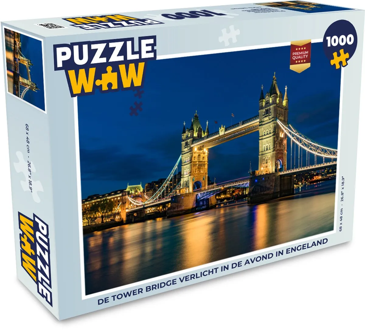 PuzzleWow Legpuzzel Tower Bridge 1000 Stuks - Multicolor