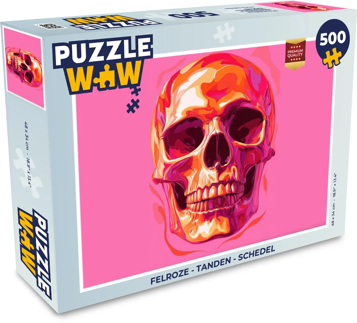 PuzzleWow Legpuzzel Schedel - Tanden 500 Stuks - 8721406861140