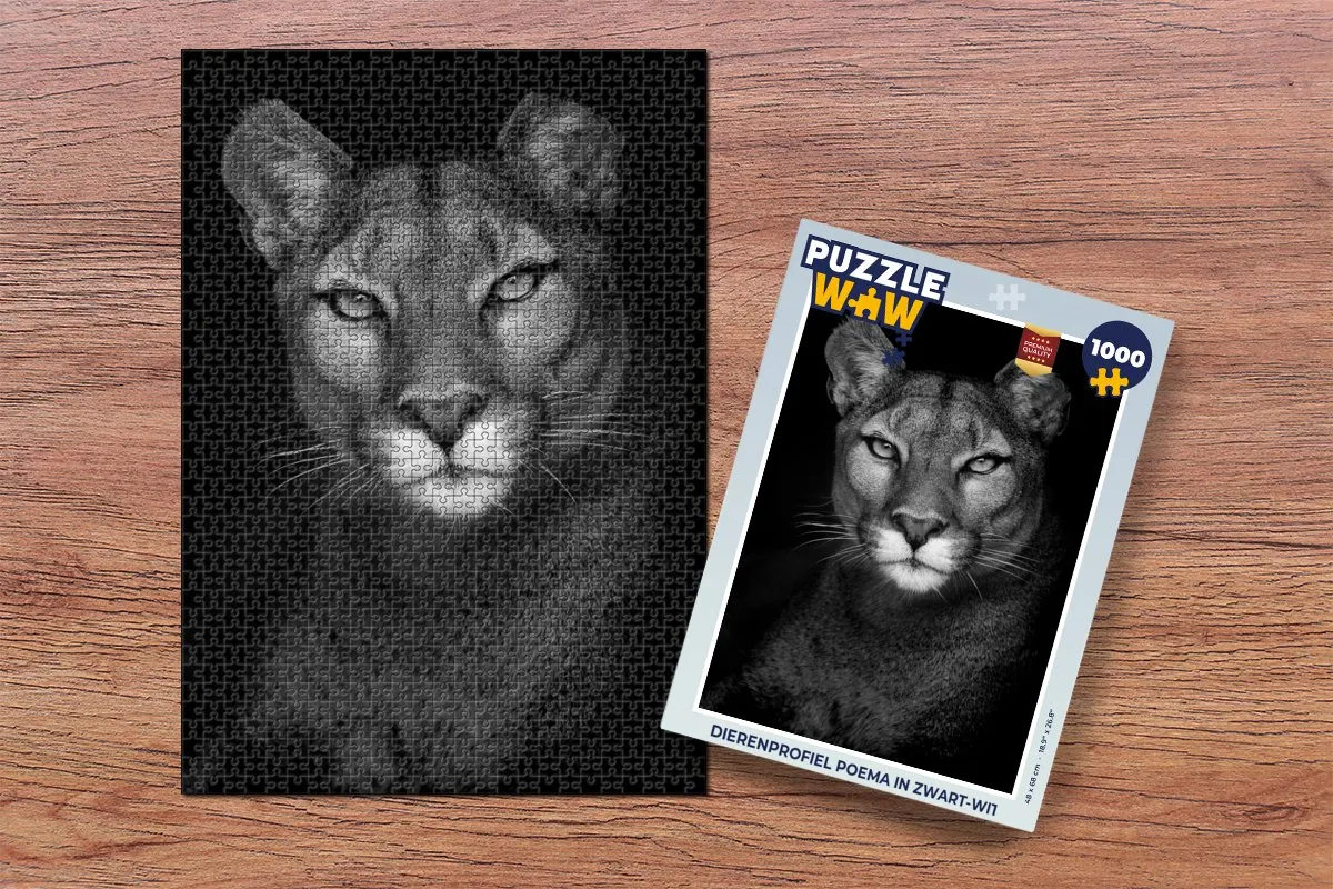 PuzzleWow Dierenprofiel Poema Legpuzzel 1000 Stuks - Multicolor