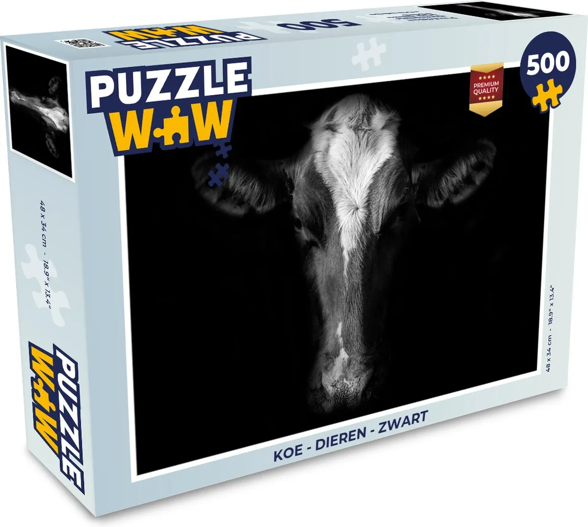 PuzzleWow Koe Dieren Legpuzzel 500 Stuks - Multicolor