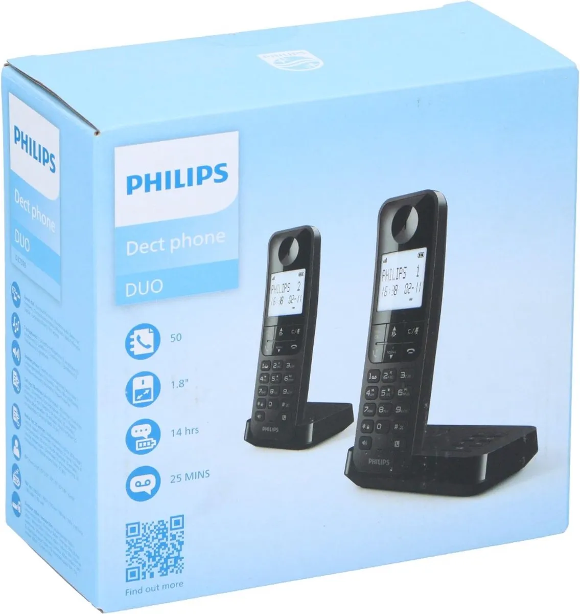 Philips D2752B/12 Draadloze Telefoon - 2 Handsets - Zwart