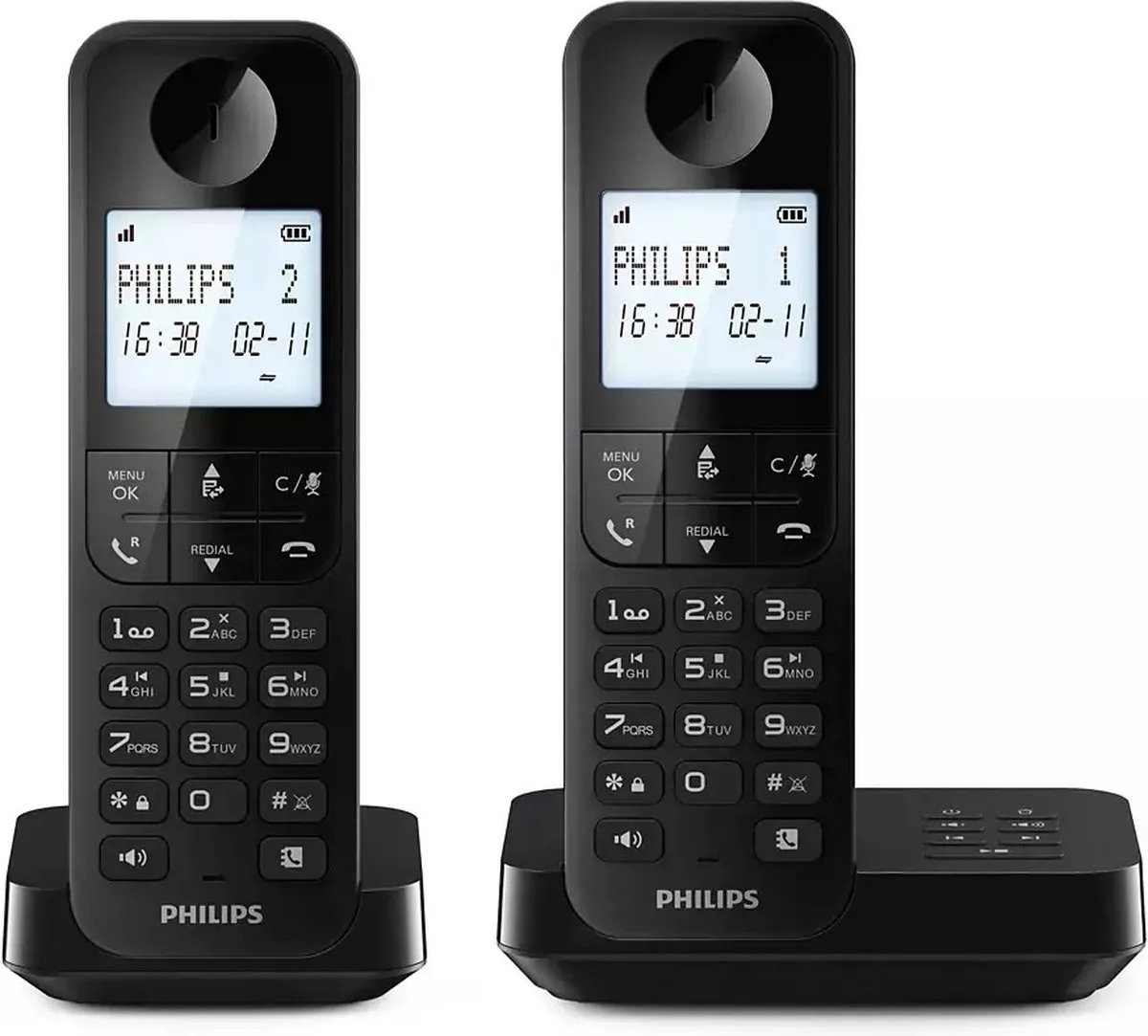 Philips D2752B/12 Draadloze Telefoon - 2 Handsets - Zwart