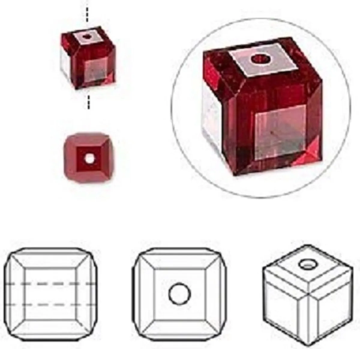 Swarovski Elements Kubus Kralen 8mm