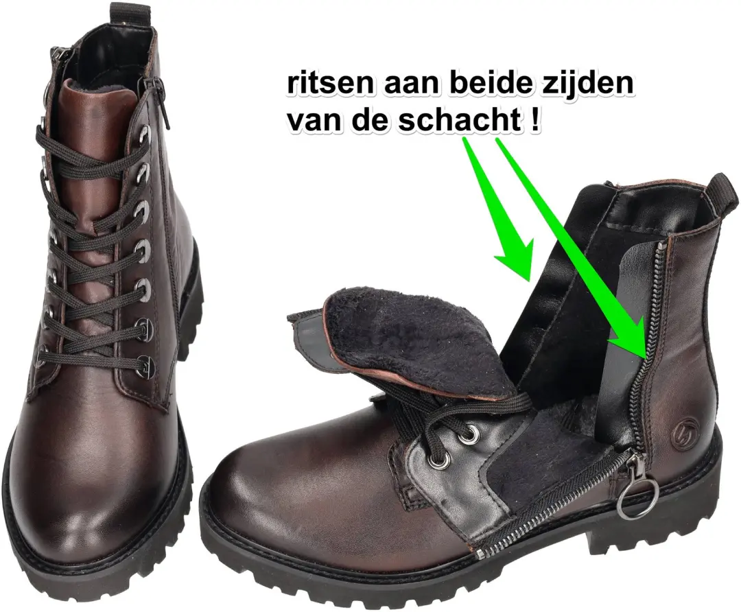 Remonte D8671 Enkellaarzen - Bruin - Maat 41 - afbeelding 2 van 3
