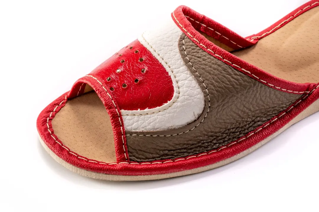 Dames Pantoffels Leer Rood Maximus Maat 40