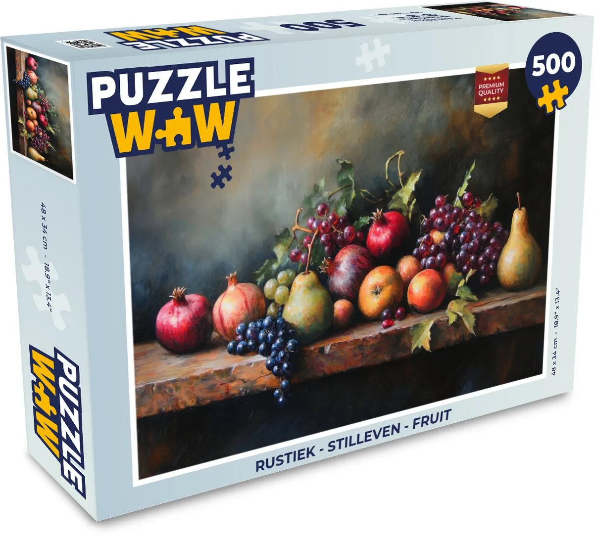 PuzzleWow Rustiek Stilleven Fruit Legpuzzel 500 Stuks - 8721169393407