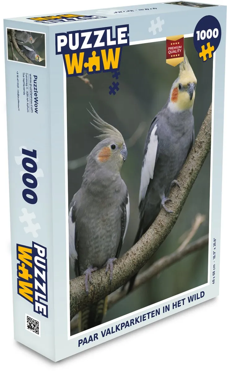 PuzzleWow Valkparkieten in het Wild Legpuzzel 1000 Stuks - Multicolor