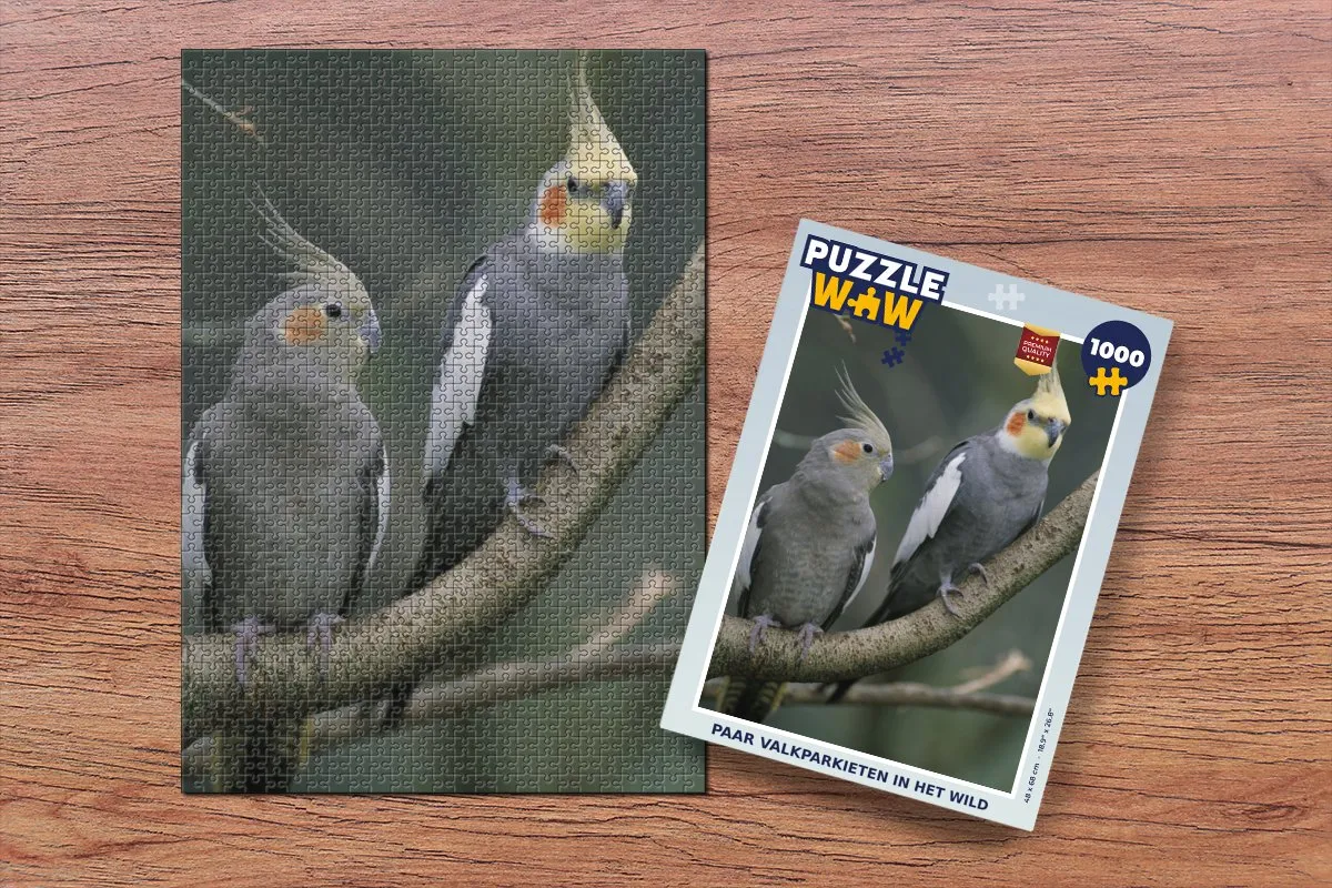 PuzzleWow Valkparkieten in het Wild Legpuzzel 1000 Stuks - Multicolor