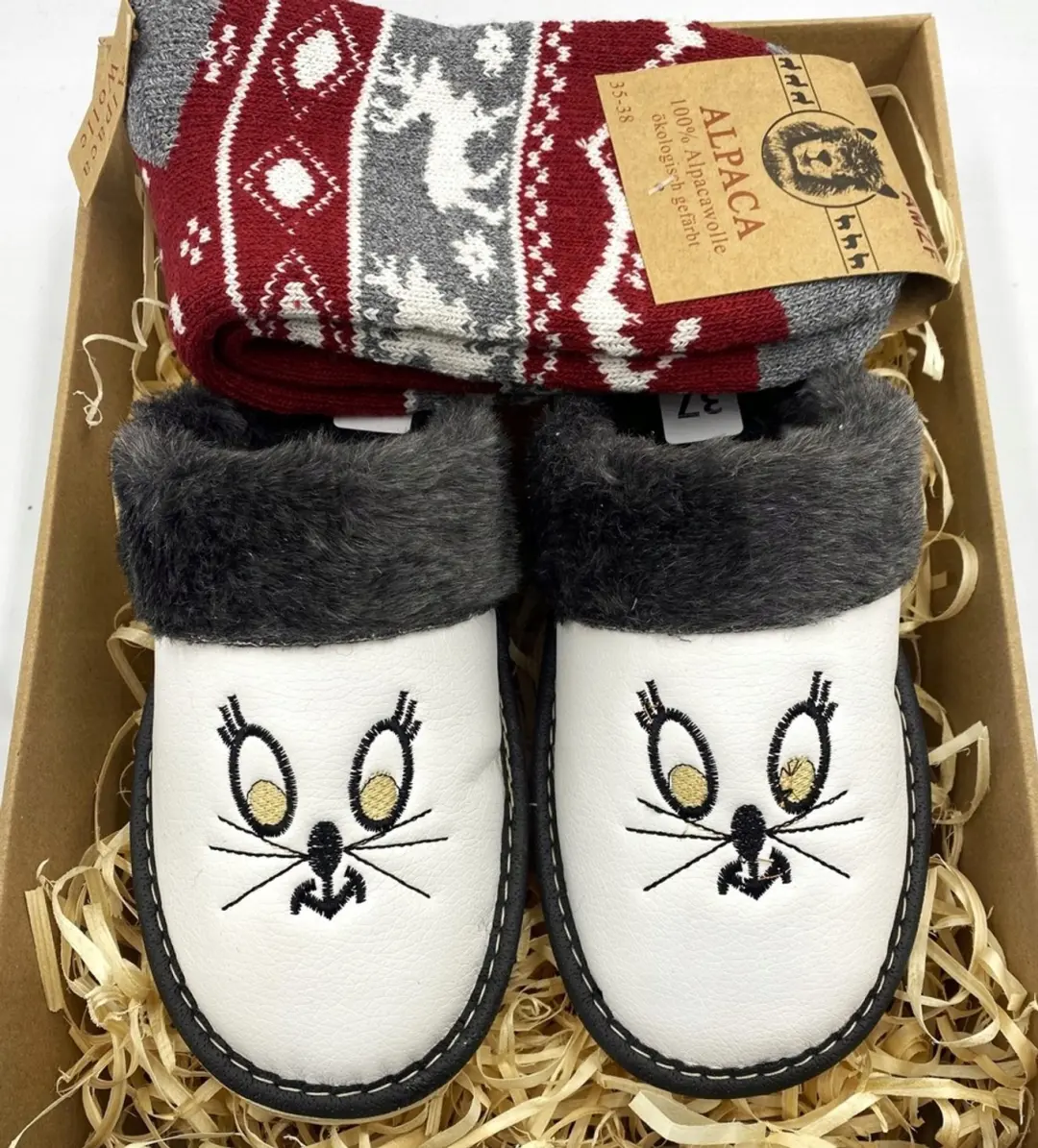 Maximus Dames Pantoffels met Alpaca Sokken