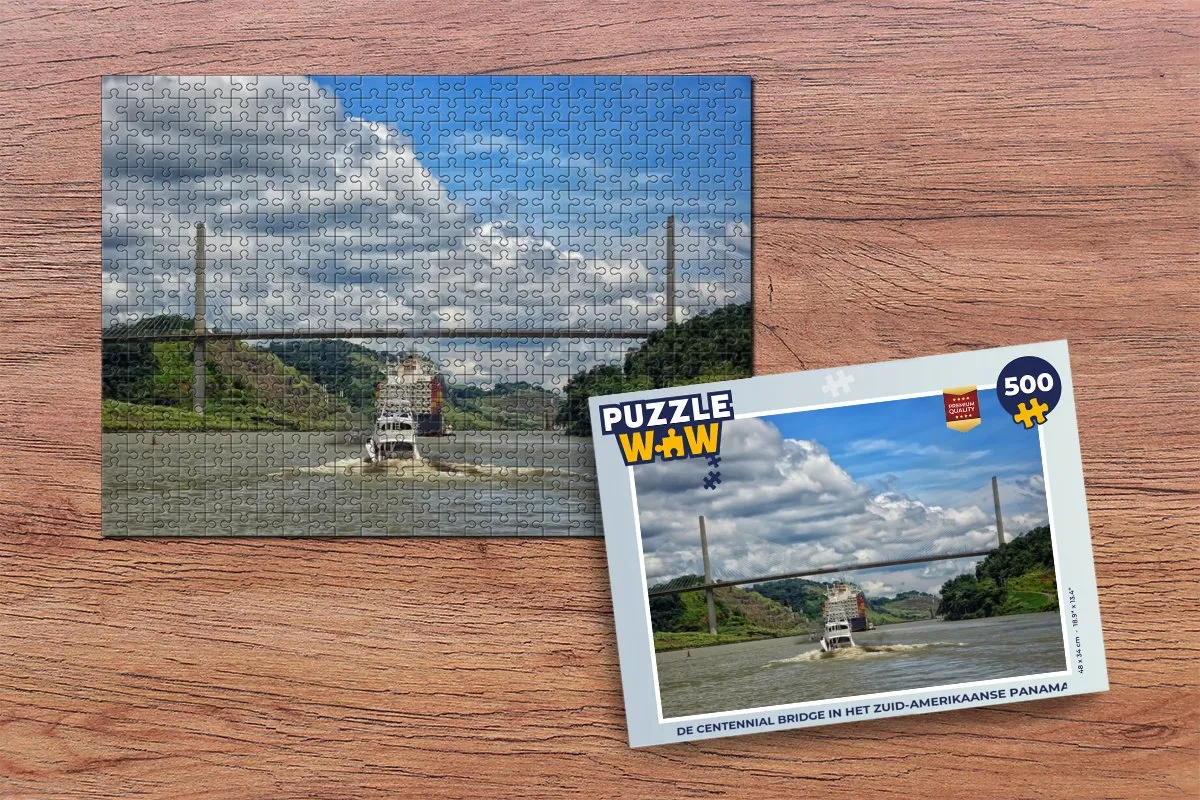 PuzzleWow Legpuzzel De Centennial Bridge Panama 500 Stuks - Multicolor