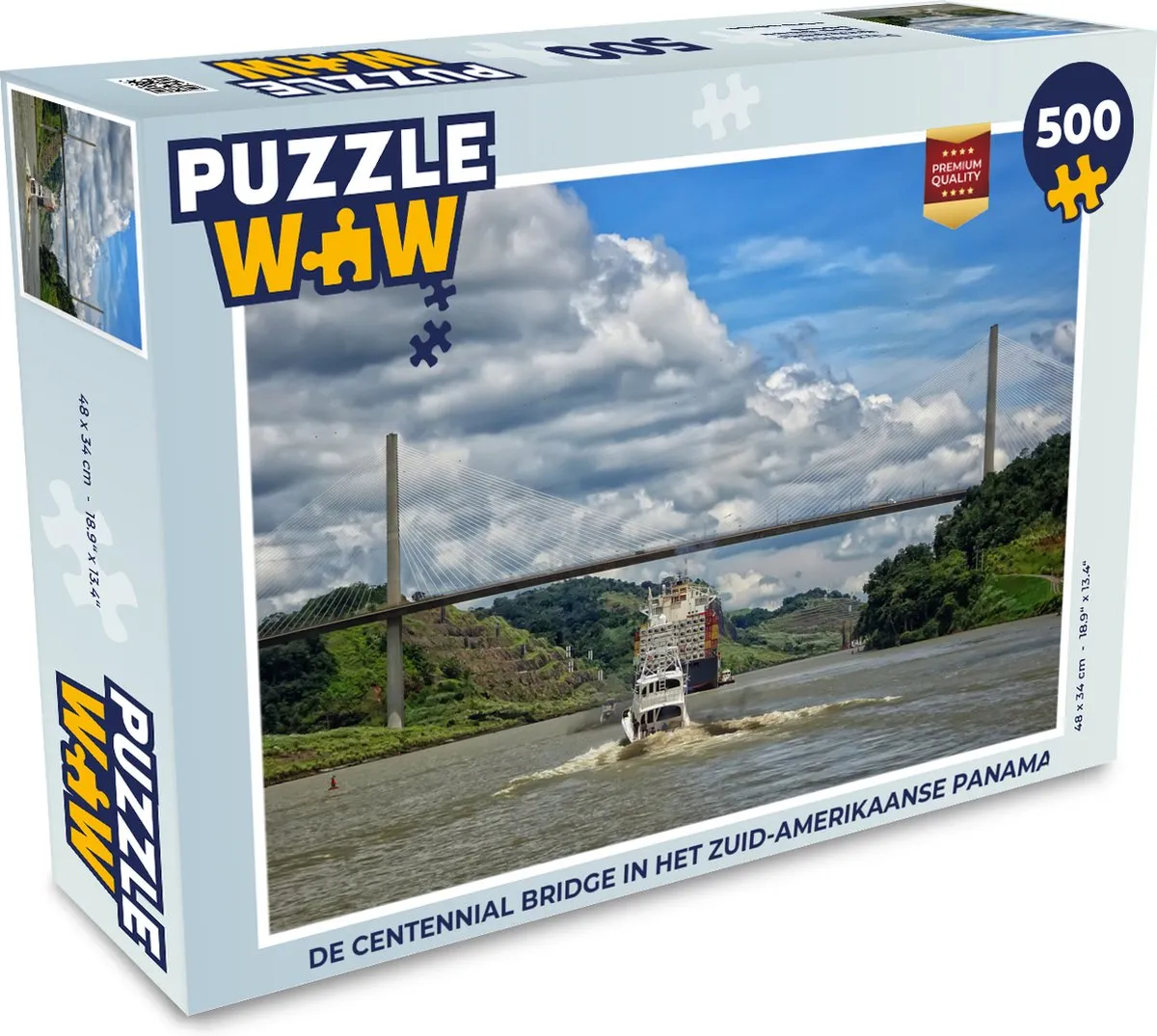 PuzzleWow Legpuzzel De Centennial Bridge Panama 500 Stuks - Multicolor