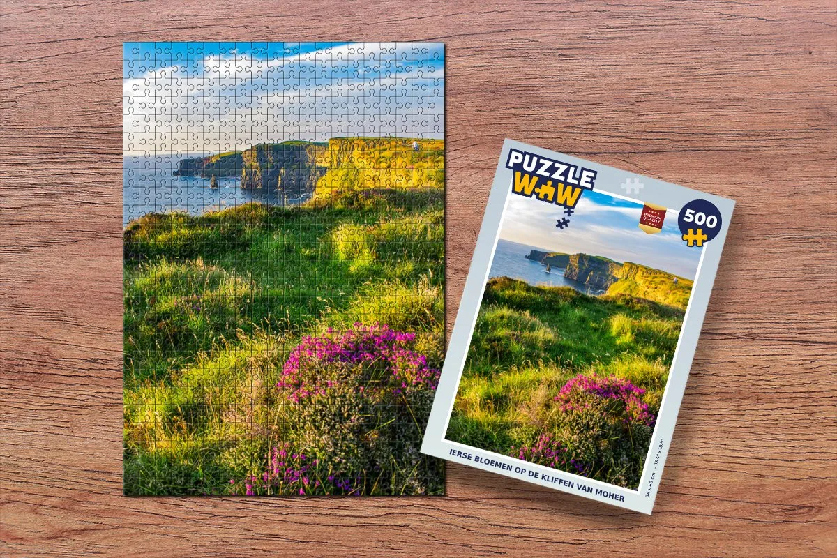 PuzzleWow Ierse Bloemen Kliffen van Moher Legpuzzel 500 Stuks