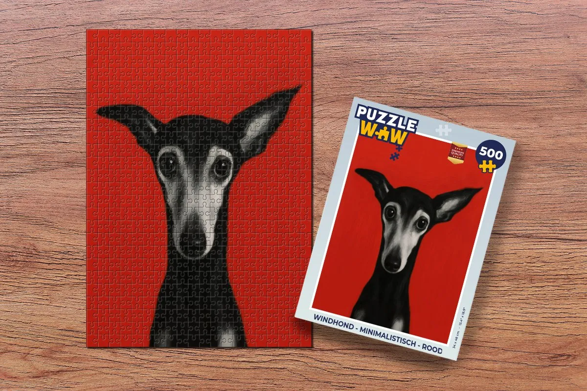 PuzzleWow Windhond Legpuzzel 500 Stuks - Rood