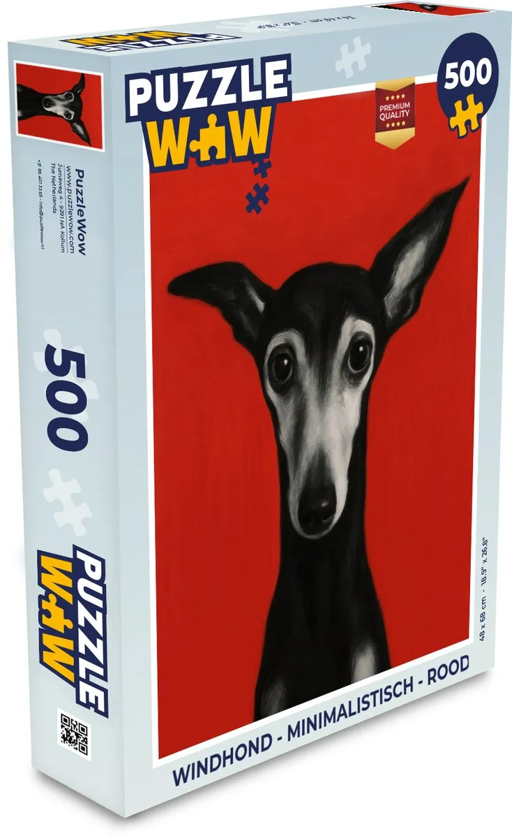 PuzzleWow Windhond Legpuzzel 500 Stuks