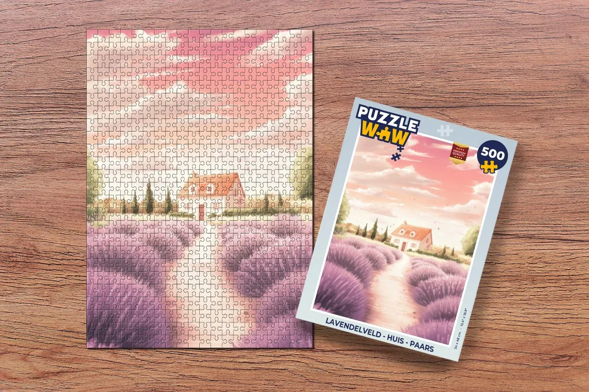 PuzzleWow Lavendelveld Legpuzzel 500 Stuks - Paars