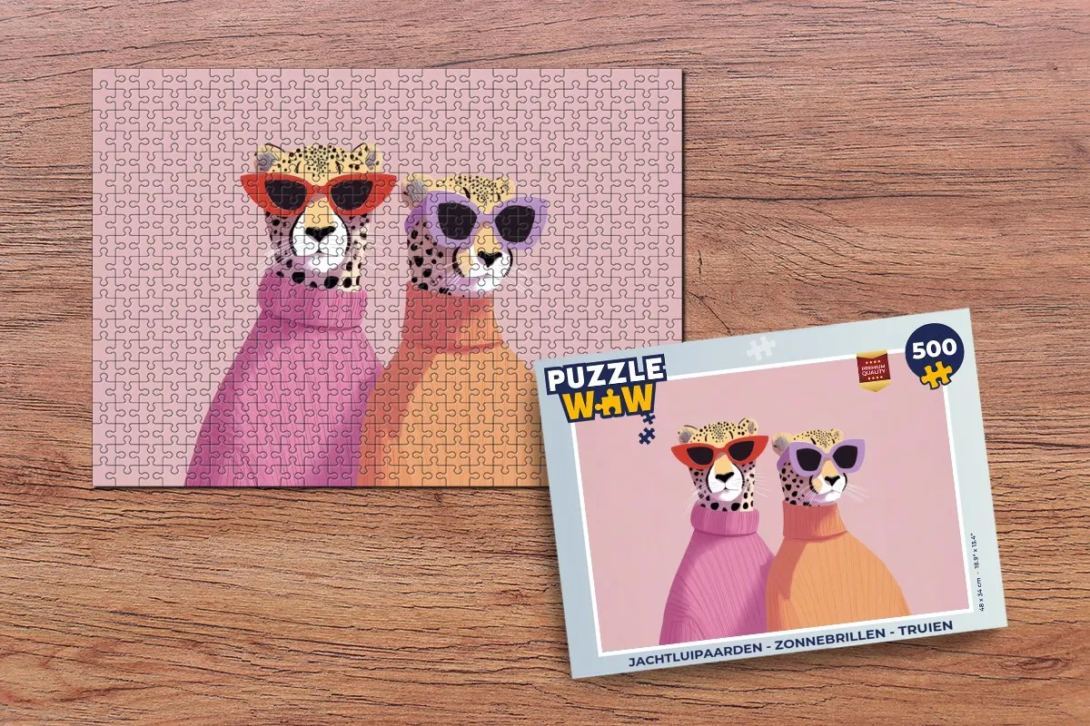 PuzzleWow Jachtluipaarden Legpuzzel 500 Stuks - 8721414229949