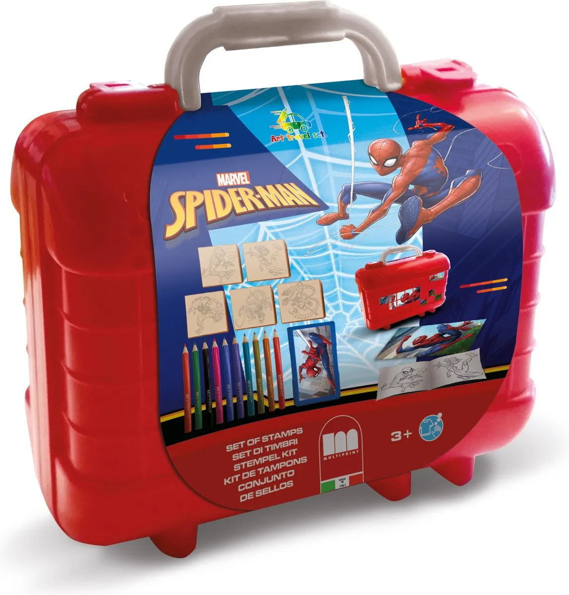 Spider-Man Stempelkoffer - 18 Stuks Multicolor