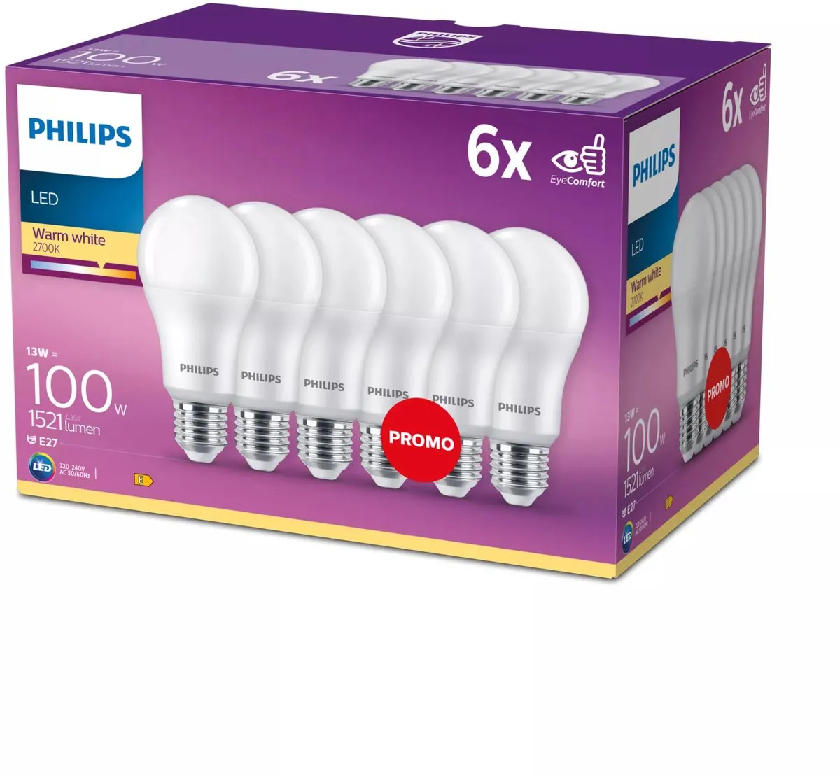 Philips LED Lamp Mat E27 13W Warmwit
