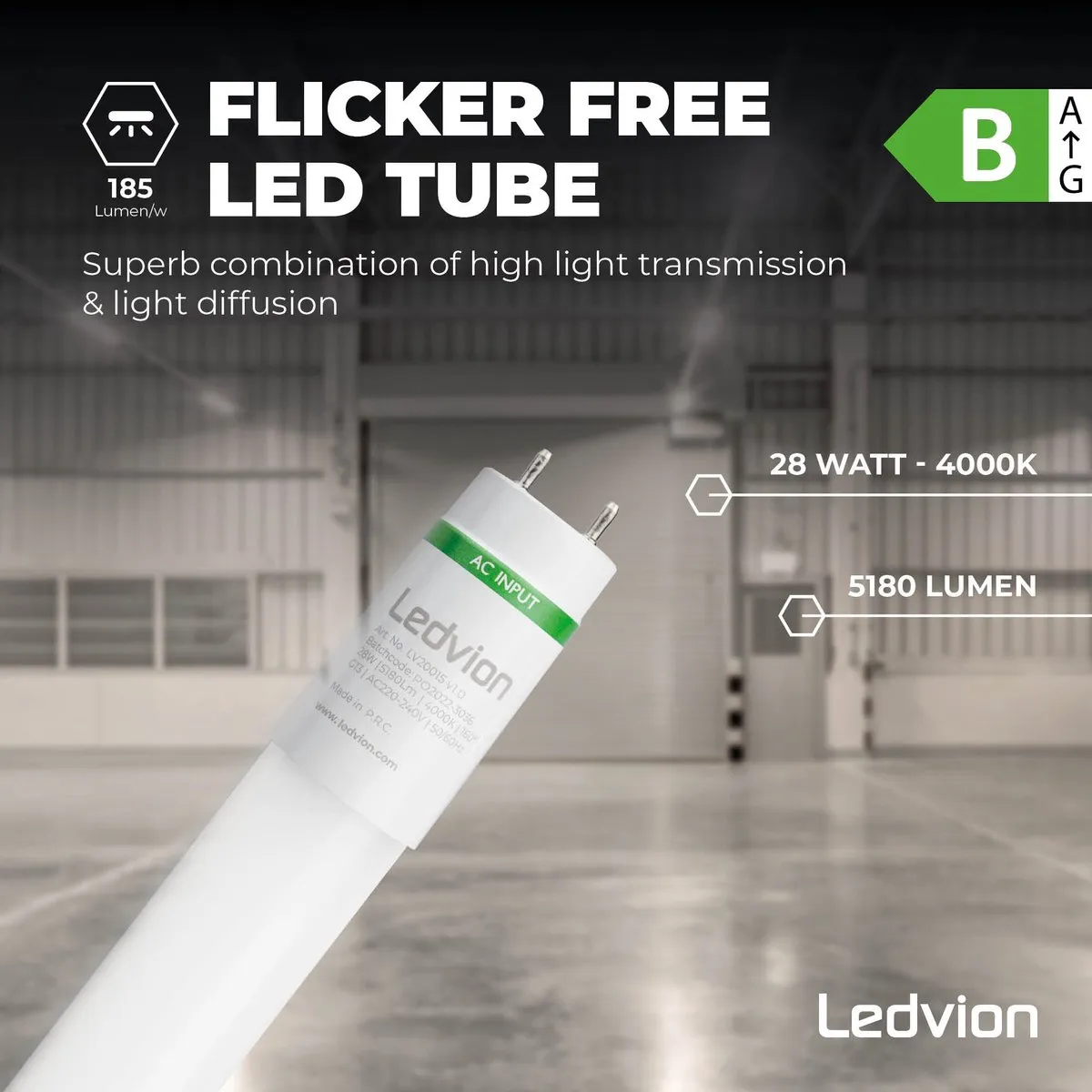 LEDVION 25x LED TL Buis 150cm 28W 4000K - 25 Stuks