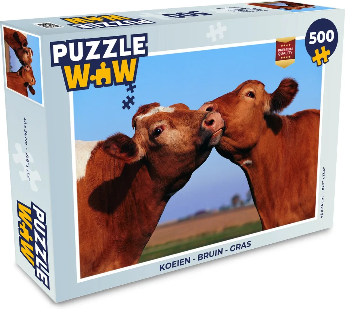 PuzzleWow Koeien Legpuzzel 500 Stuks - Multicolor