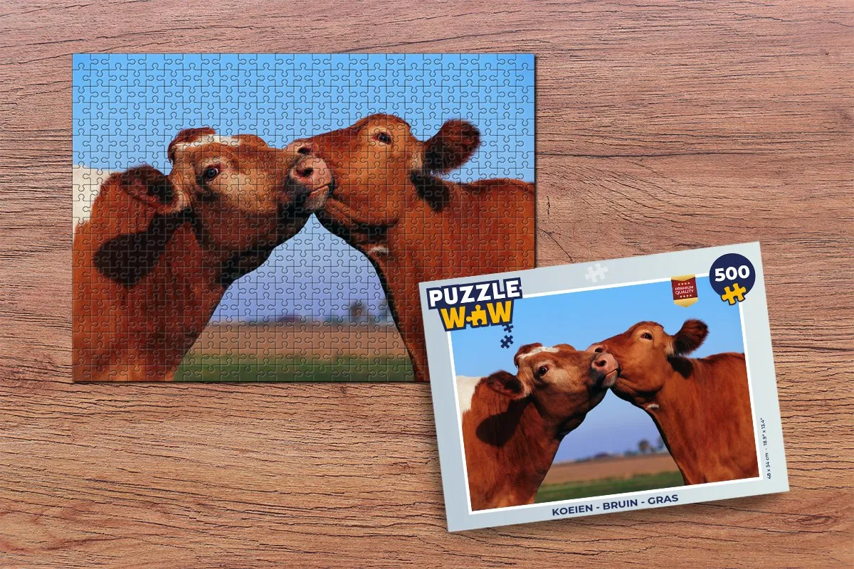PuzzleWow Koeien Legpuzzel 500 Stuks - Multicolor