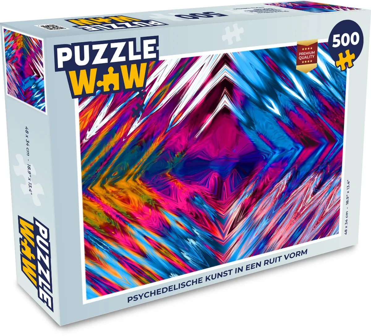 PuzzleWow Psychedelisch Legpuzzel 500 Stuks - Multicolor