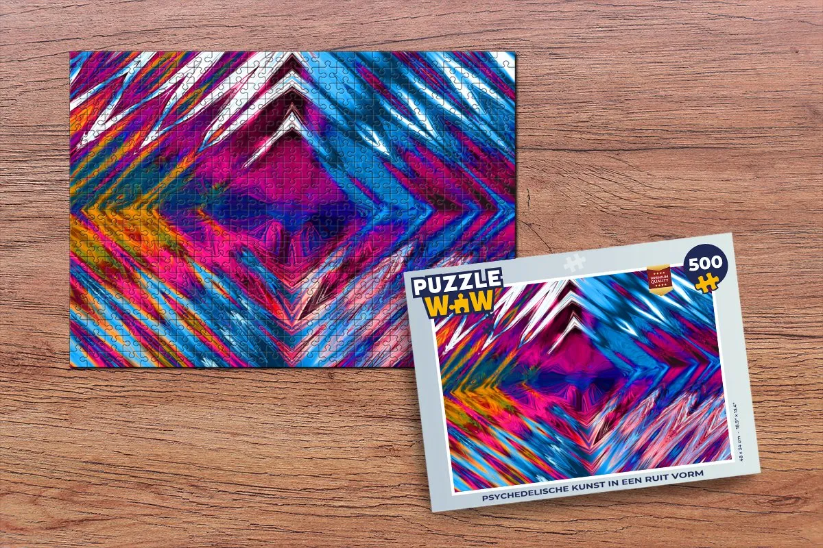 PuzzleWow Psychedelisch Legpuzzel 500 Stuks - Multicolor