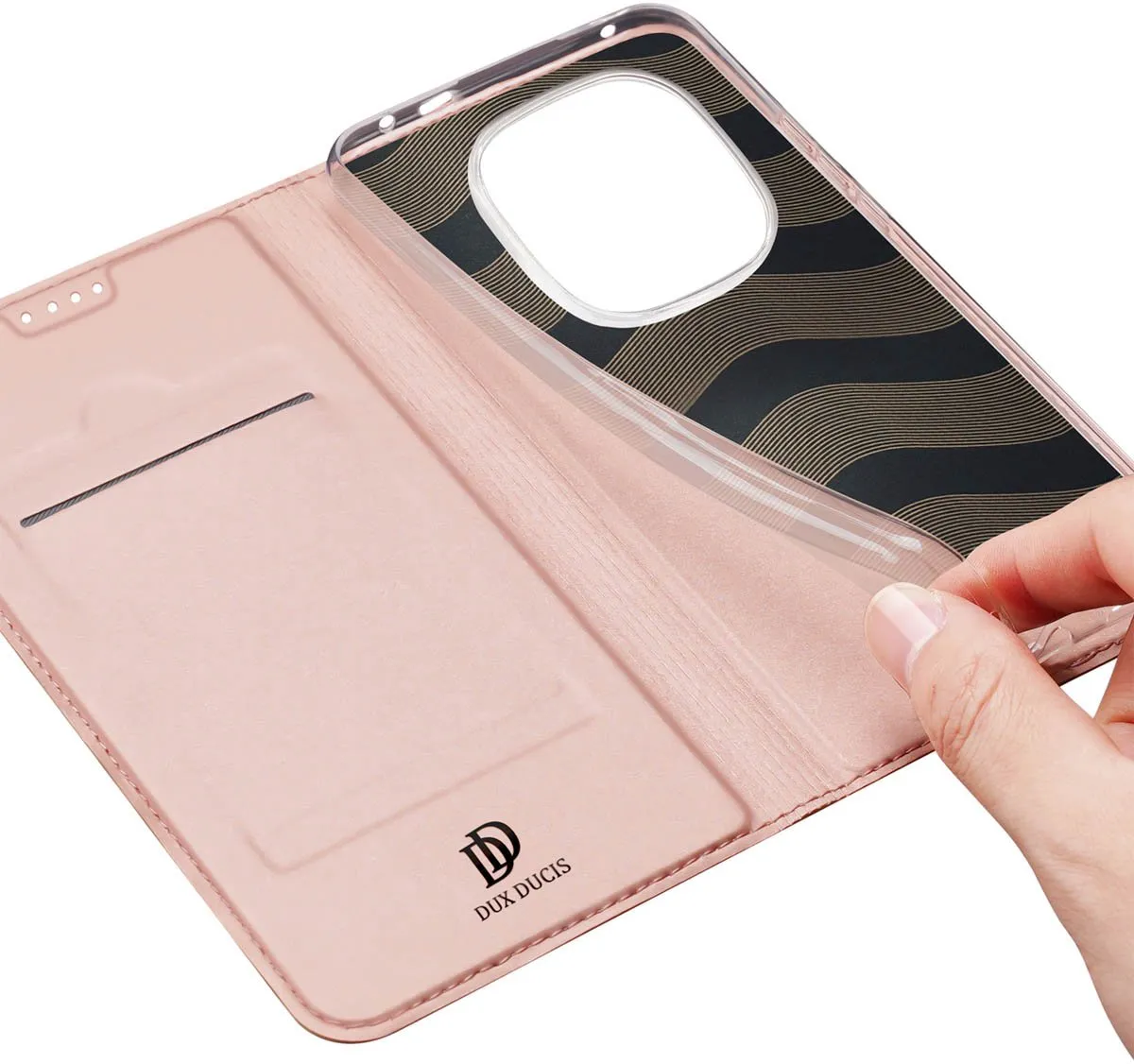 Xiaomi Dux Ducis Slim Softcase Bookcase Redmi Note 14 Pro Plus 5G - Rosé Goud - afbeelding 6 van 6