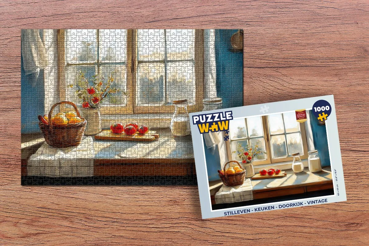 PuzzleWow Stilleven Keuken Legpuzzel 1000 Stuks - Vintage