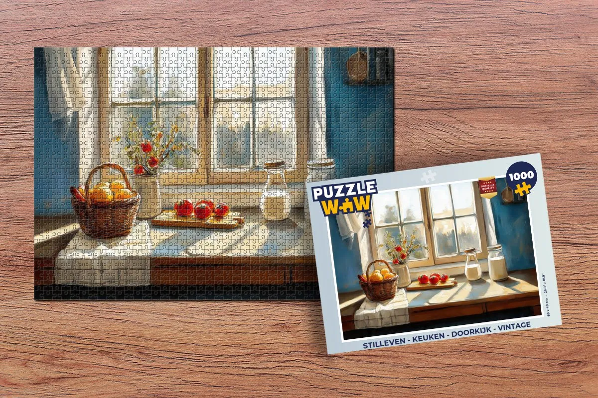 PuzzleWow Stilleven Keuken Legpuzzel 1000 Stuks - Vintage